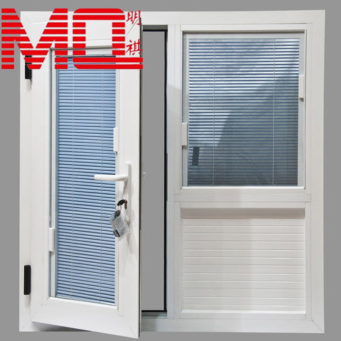 aluminum casement windows with built in blinds inside double glass window MQ-68 on China WDMA