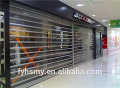 aluminum frame automatic/manual glass PC crystal roller shutter door on China WDMA