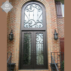 beautiful design interior wrought iron doors for villa swing open exterior outdoor wrought iron front double entry doors on China WDMA