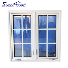 double casement style aluminum frame glass windows on China WDMA