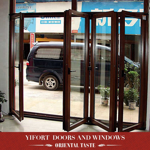large opening residential balcony aluminum concertina folding patio doors on China WDMA