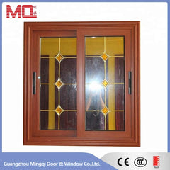 powder coated wooden color double glass aluminium sliding Windows And Doors on China WDMA