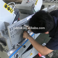 pvc miter saw double head Upvc profile cutting machine window door making machine on China WDMA