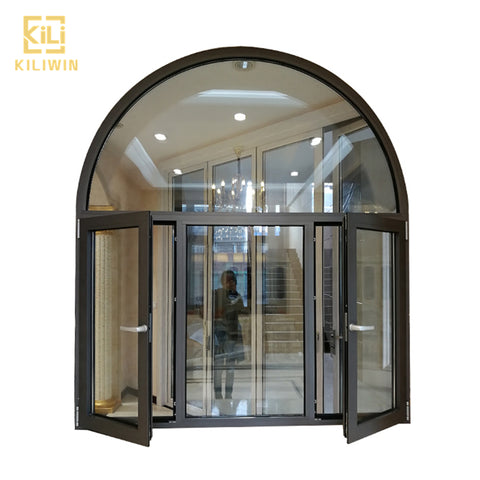 that open arched top casement dual pane windows aluminum arched casement window on China WDMA