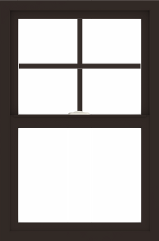 WDMA 24x36 (23.5 x 35.5 inch) Dark Bronze aluminum Single and Double Hung Window with Top Colonial Grids