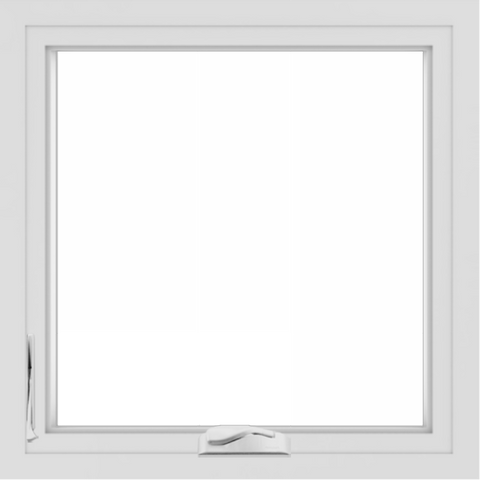WDMA 24x24 (23.5 x 23.5 inch) White uPVC/Vinyl Crank out Casement Window without Grids