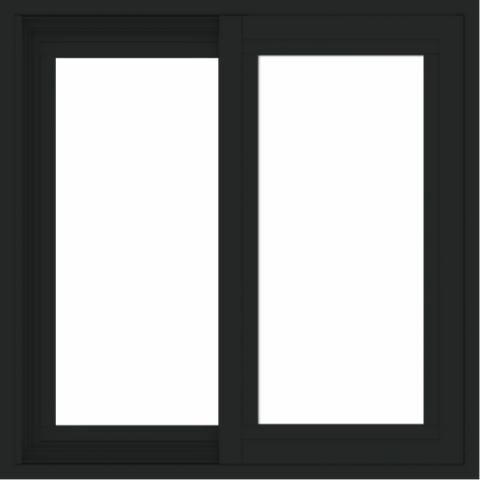 WDMA 24x24 (23.5 x 23.5 inch) black uPVC/Vinyl Slide Window without grids exterior