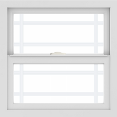 WDMA 24x24 (23.5 x 23.5 inch) White uPVC/Vinyl Single and Double Hung Window with Prairie Grilles