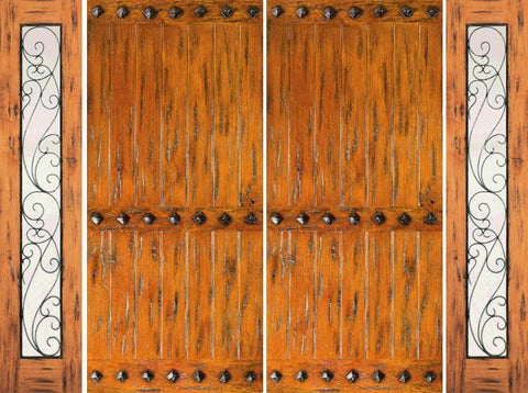 WDMA 108x80 Door (9ft by 6ft8in) Exterior Knotty Alder Prehung Double Door with Two Sidelights Front  1
