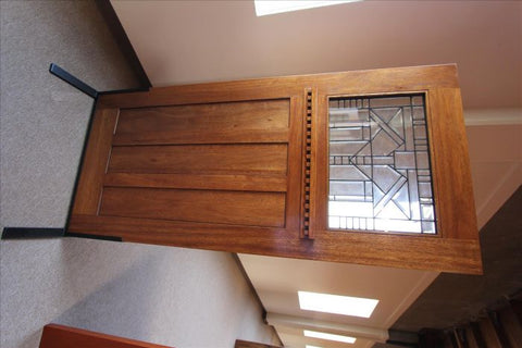 WDMA 108x84 Door (9ft by 7ft) Exterior Mahogany Mission Style Double Door and Full lite Two Sidelights 3