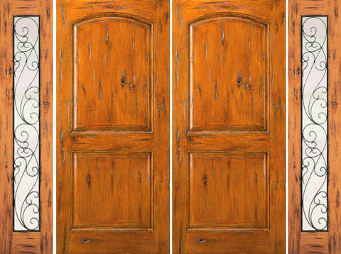 WDMA 120x80 Door (10ft by 6ft8in) Exterior Knotty Alder Double Door with Two Sidelights External Prehung  1
