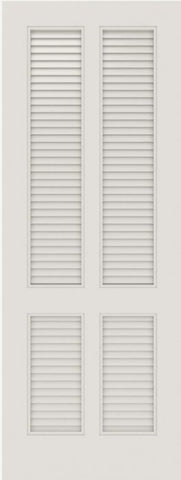 WDMA 12x80 Door (1ft by 6ft8in) Interior Barn Smooth SL-4010-LVR MDF 4 Panel Vented Louver Single Door 1