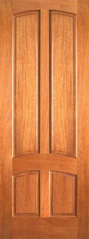 WDMA 15x96 Door (1ft3in by 8ft) Interior Barn Mahogany P-642 Wood 4 Panel Single Door 1