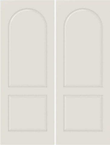 WDMA 20x80 Door (1ft8in by 6ft8in) Interior Barn Smooth 2040 MDF 2 Panel Round Panel Double Door 1
