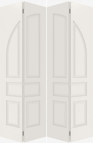 WDMA 20x80 Door (1ft8in by 6ft8in) Interior Bifold Smooth 5070 MDF Pair 5 Panel Round Panel Double Door 2