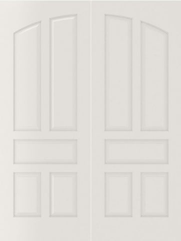 WDMA 20x80 Door (1ft8in by 6ft8in) Interior Barn Smooth 5060 MDF Pair 5 Panel Arch Panel Double Door 2