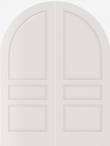 WDMA 20x80 Door (1ft8in by 6ft8in) Interior Swing Smooth 3070 MDF Pair 3 Panel Round Top / Panel Double Door 1