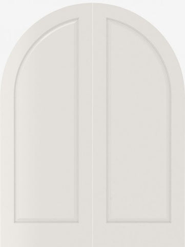 WDMA 20x80 Door (1ft8in by 6ft8in) Interior Barn Smooth 1070 MDF Pair 1 Panel Round Top / Panel Double Door 1