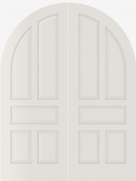 WDMA 20x80 Door (1ft8in by 6ft8in) Interior Swing Smooth 5070 MDF Pair 5 Panel Round Top / Panel Double Door 1