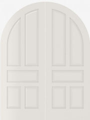 WDMA 20x80 Door (1ft8in by 6ft8in) Interior Swing Smooth 5070 MDF Pair 5 Panel Round Top / Panel Double Door 1