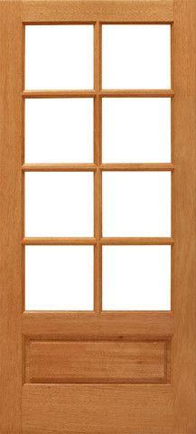 WDMA 24x80 Door (2ft by 6ft8in) Interior Swing Mahogany 8-lite Brazilian 1 Panel IG Glass Single Door 1