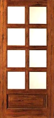 WDMA 24x80 Door (2ft by 6ft8in) Interior Barn Tropical Hardwood Rustic-8-lite-P/B Solid 1 Panel IG Glass Single Door 1