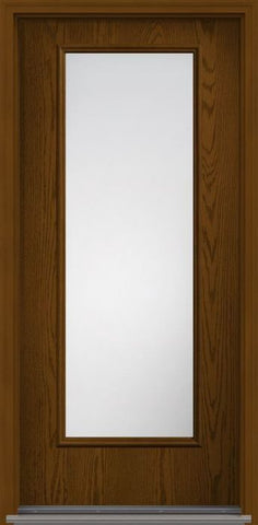 WDMA 24x80 Door (2ft by 6ft8in) Patio Oak Low-E Full Lite Flush Fiberglass Single Exterior Door 1