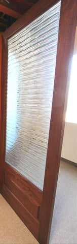 WDMA 24x84 Door (2ft by 7ft) Interior Swing Mahogany Contemporary Single Door 1-Lite FG-2 Small Wave Glass 8