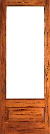 WDMA 24x96 Door (2ft by 8ft) Interior Barn Tropical Hardwood Rustic-1-lite-P/B Solid Wood 1 Panel IG Glass Single Door 1