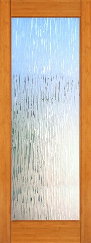 WDMA 24x96 Door (2ft by 8ft) Interior Swing Bamboo BM-37 Contemporary Full Lite Glacier Glass Single Door 1