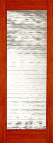 WDMA 24x96 Door (2ft by 8ft) Interior Swing Bamboo BM-35 Contemporary Small Wave Glass Single Door 1