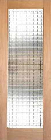 WDMA 24x96 Door (2ft by 8ft) Interior Swing Tropical Hardwood Single Door 1-Lite FG-10 Weaving Glass 1
