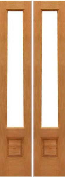 WDMA 28x96 Door (2ft4in by 8ft) Interior Swing Mahogany 1-lite French Door w Panel Bottoms Solid Wood 1