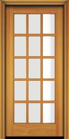 WDMA 30x80 Door (2ft6in by 6ft8in) Patio Fir 80in 15 Lite French Door Single Door 1