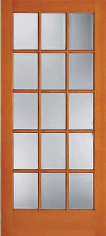 WDMA 30x80 Door (2ft6in by 6ft8in) Exterior Fir 1515 15-Lite Single Door 1