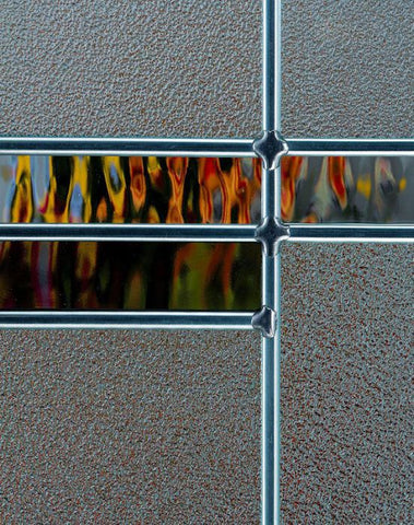 WDMA 30x80 Door (2ft6in by 6ft8in) Exterior Cherry 3/4 Lite Two Panel Single Entry Door Crosswalk Glass 2