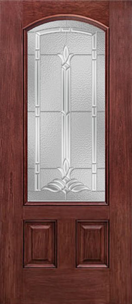 WDMA 30x80 Door (2ft6in by 6ft8in) Exterior Cherry Camber 3/4 Lite Two Panel Single Entry Door BT Glass 1