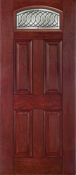 WDMA 30x80 Door (2ft6in by 6ft8in) Exterior Cherry Camber Top Single Entry Door PS Glass 1