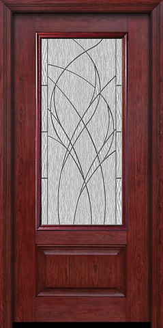 WDMA 30x80 Door (2ft6in by 6ft8in) Exterior Cherry 3/4 Lite 1 Panel Single Entry Door Waterside Glass 1