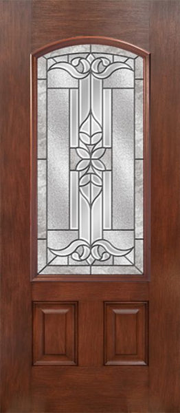 WDMA 30x80 Door (2ft6in by 6ft8in) Exterior Mahogany Camber 3/4 Lite Single Entry Door CD Glass 1