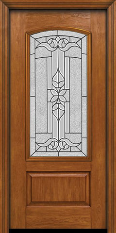 WDMA 30x80 Door (2ft6in by 6ft8in) Exterior Cherry Camber 3/4 Lite Single Entry Door Cadence Glass 1