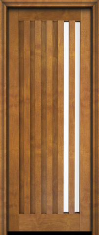 WDMA 30x84 Door (2ft6in by 7ft) Interior Swing Mahogany Mid Century Slim Lite Contemporary Modern Exterior or Single Door 1