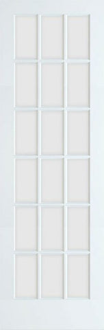 WDMA 30x96 Door (2ft6in by 8ft) Interior Swing Smooth 96in Primed 18 Lite French Single Door Clear Tempered Glass 1