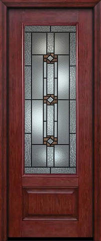WDMA 30x96 Door (2ft6in by 8ft) Exterior Cherry 96in 3/4 Lite Single Entry Door Mission Ridge Glass 1