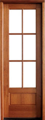 WDMA 30x96 Door (2ft6in by 8ft) Patio Swing Mahogany Alexandria TDL 6 Lite Single Door 1