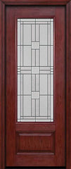WDMA 30x96 Door (2ft6in by 8ft) Exterior Cherry 96in 3/4 Lite Single Entry Door Monterey Glass 1