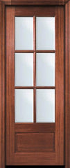 WDMA 30x96 Door (2ft6in by 8ft) Patio Mahogany 96in 6 Lite TDL DoorCraft Door w/Bevel IG 2