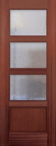 WDMA 30x96 Door (2ft6in by 8ft) Exterior Mahogany 96in 3 lite TDL Continental DoorCraft Door w/Textured Glass 1