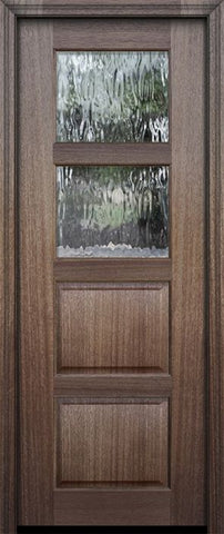 WDMA 30x96 Door (2ft6in by 8ft) Exterior Mahogany 96in 2 lite TDL Continental DoorCraft Door w/Textured Glass 2
