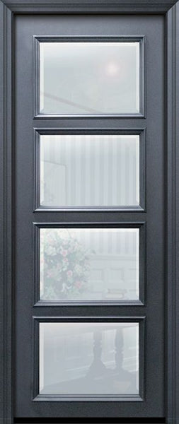 WDMA 30x96 Door (2ft6in by 8ft) Exterior 96in ThermaPlus Steel 4 Lite Continental Door w/ Beveled Glass 1